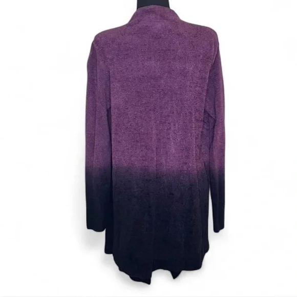 Barefoot Dreams Bamboo CozyChic Lite Calypso Purple Ombre Cardigan L/XL - Picture 4 of 6